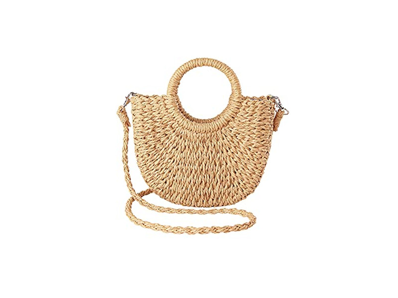 Bunte Strohtasche Strandkorb Geflochtene Tragetasche Handgemacht Malaysia Mexikanische Taschen