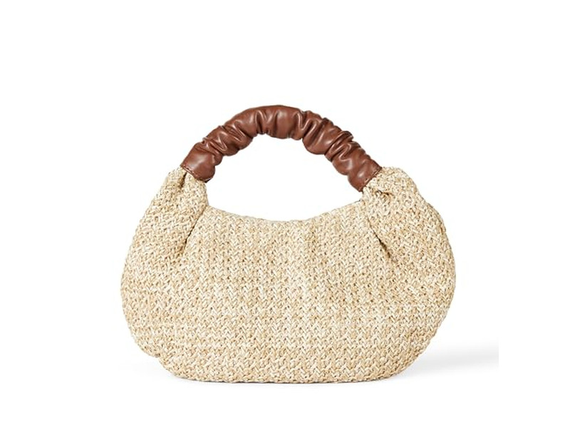 Halbmond Strohtasche Buch Tragetasche Aus 2er-Pack Clutch Schleife Dekor Bündel Handgehalten