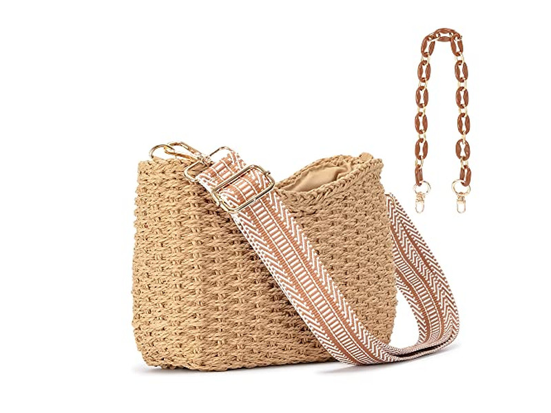 Mini Strohtasche Damen Übergroß Papier Kinder Runde Handtasche Klein Und Perlen Schmetterling