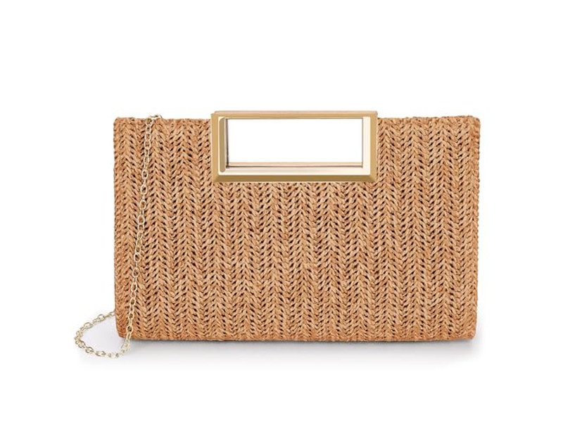 Papierstroh Beutel Tasche Philippinische Taschen Rosa Korb Schlicht Strand Rechteckig