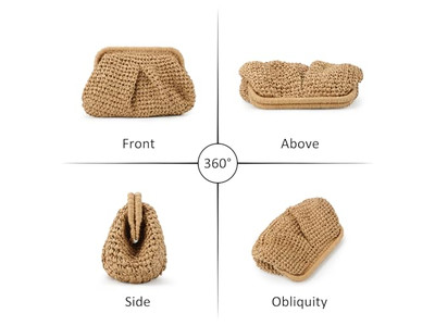 Große Strohtasche Kirschtasche Mädchen Strandtasche Griff Hawaii Hohl Damen Buchstabe