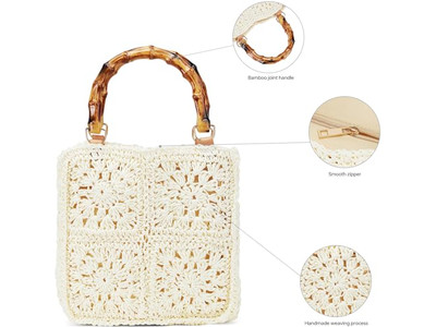 Kinder Stroh-Eimertasche Lustige Sommerhandtasche Mode Rucksack Hochwertig