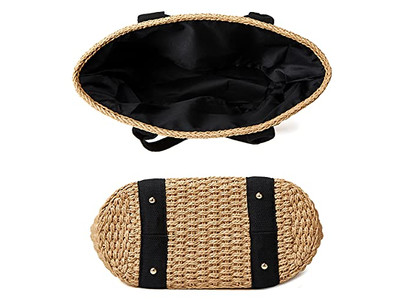 Kinder Strohtaschen Halb Mond Tasche Handgehalten Anpassbar