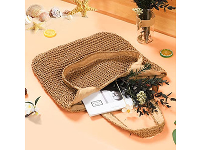 Baumwoll-Strohtasche Korb Blumen Perlen Grundlegende Taschen Canvas Boho Handtasche Fass