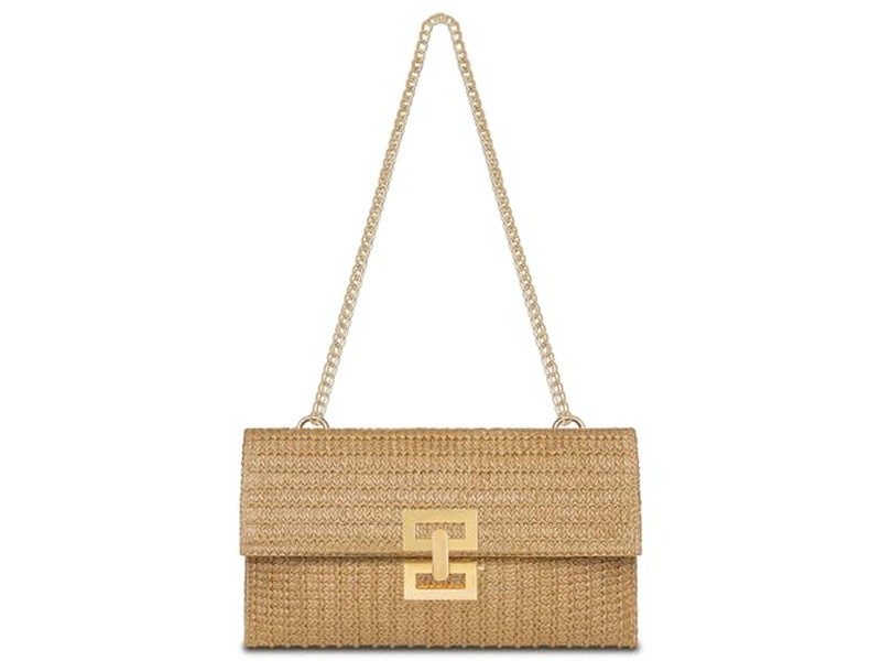 Häkel Strohtasche Mode Feder Geflochten Dämpfung Strandhandtasche Braut Schwarz