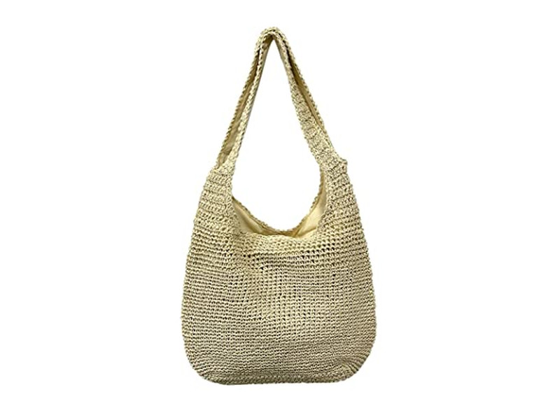 Süße Sommertasche Stroh Fischernetz Faux Perlen Taschen Blaue Clutch Blume