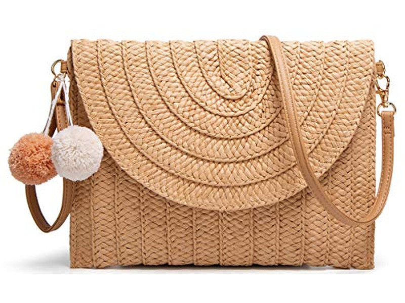 Zylindrische Strohtasche Pferd Grün Damenhandtaschen Leichtes Netz Strand Tragetasche