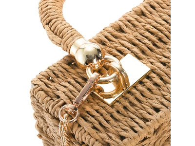 Fancy Strohtaschen Moderne Tasche PP Große Tragetasche Kenia Mini Handtasche Muscheln Damen