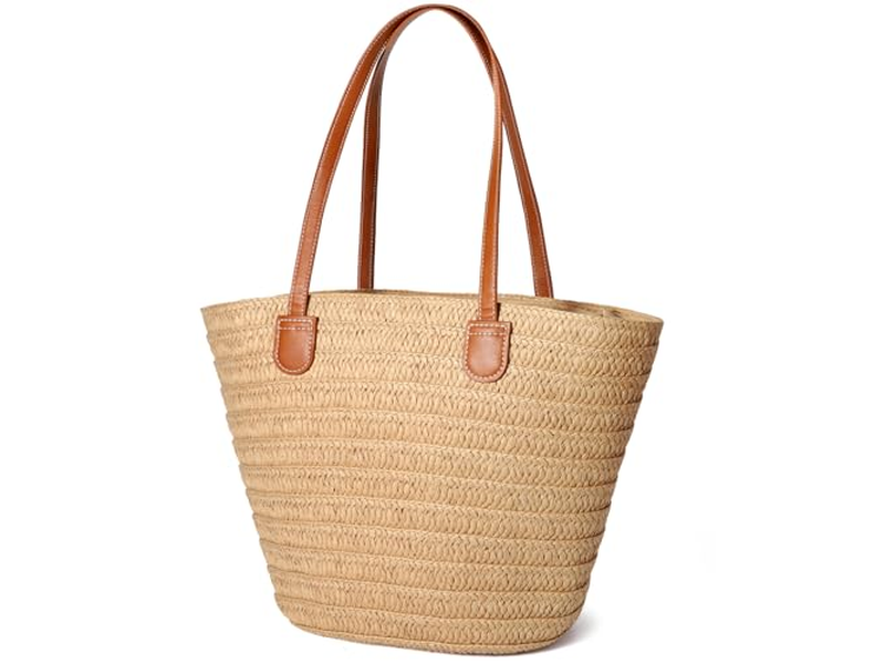 Klappen-Strohtasche Mit Lebensmittel-Mais Falsche Süße Schleifen Taschen Boho Eco Für Strohhalme Jute Kinder