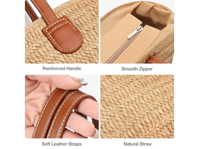 Klappen-Strohtasche Mit Lebensmittel-Mais Falsche Süße Schleifen Taschen Boho Eco Für Strohhalme Jute Kinder