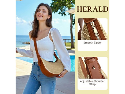 Faltbare Strohtasche Kosmetik Große Größe Zylinder Geprägt Runde Häkel Taschen