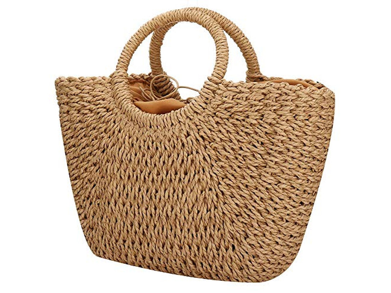 Luxus Strohtasche Make-up Markt Mexiko Orange Picknicktasche Lila Hase