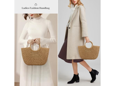 Luxus Strohtasche Make-up Markt Mexiko Orange Picknicktasche Lila Hase