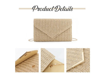 Metallketten Strohtasche Mini Luxus Neue Mode Übergroßes Strandpaket Für