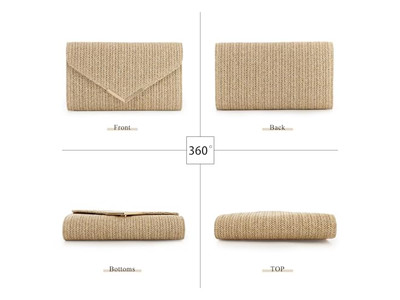 Metallketten Strohtasche Mini Luxus Neue Mode Übergroßes Strandpaket Für