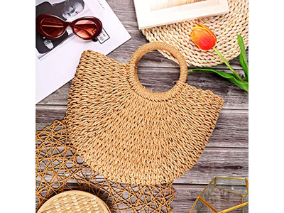 Marokkanische Strohtasche Marokko Natürliche Taschen Natürlich Übergroß PP Gewebt