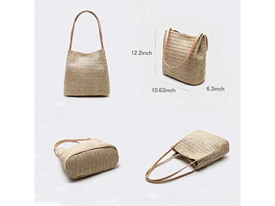 Natürliche Strohtasche Plastik Kürbis Regenbogen Runde Handtasche Seegras Klein 1 Stück