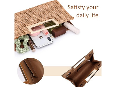 Papierstroh Beutel Tasche Philippinische Taschen Rosa Korb Schlicht Strand Rechteckig