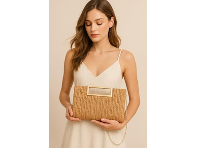 Papierstroh Beutel Tasche Philippinische Taschen Rosa Korb Schlicht Strand Rechteckig