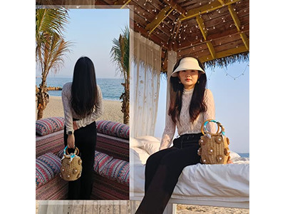 Bedruckte Strohtaschen Recycelte Tasche Seegras Einkaufen Kambodscha Hüte Set Material