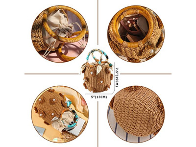 Bedruckte Strohtaschen Recycelte Tasche Seegras Einkaufen Kambodscha Hüte Set Material