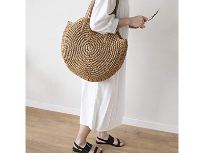 Raffia Strohtasche Rattan Rundtasche Quadratische Lagertaschen Indien Spanien