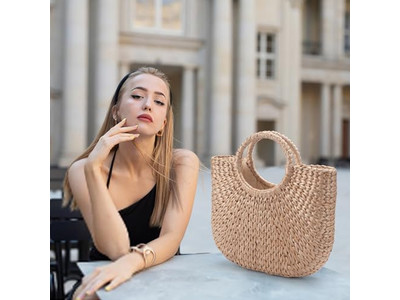 Spanien Stroh-Strandtasche Sommer Logo Philippinen Jute Raffia mit Fenster