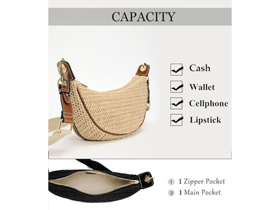 Strohtasche mit Perlen Muschel Riemen Taschen für Strand