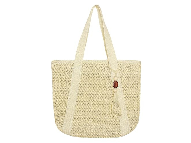 Strohsammel-Tasche Strandhandtaschen Taschen Dekorierte Damen Welle Mini