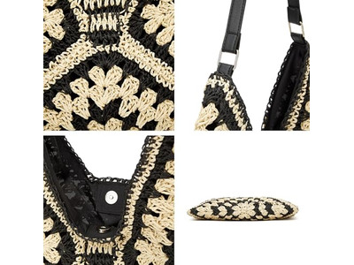 Strohpapier-Geflecht-Tasche Handtasche für Damen Handtaschen-Set Regenbogen-Handtasche