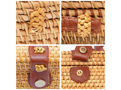 Stroh-Tragetasche Sommertasche Oberer Griff Gewebte Perlenquaste Kinder Weizen Damen Crossbody